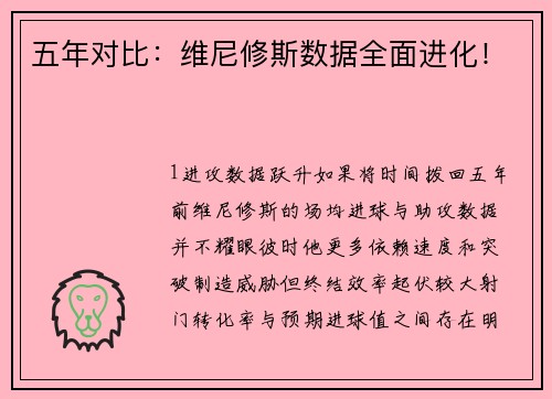 五年对比：维尼修斯数据全面进化！